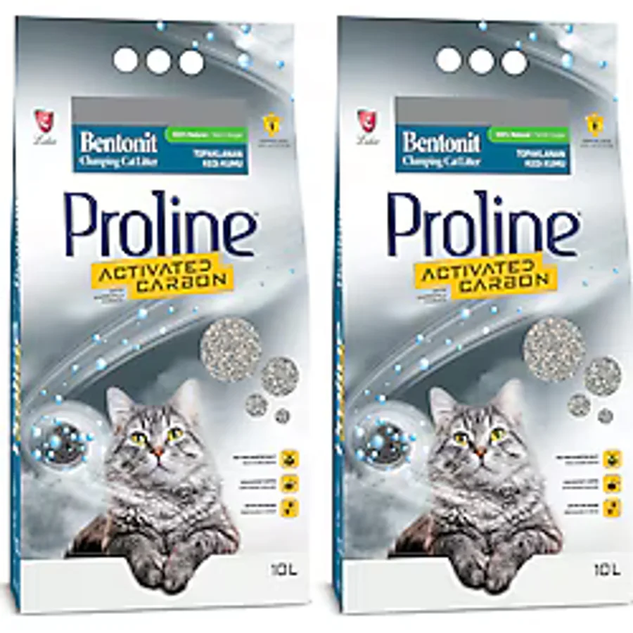 Proline Aktif Karbonlu 10 lt 2'li Bentonit Kedi Kumu