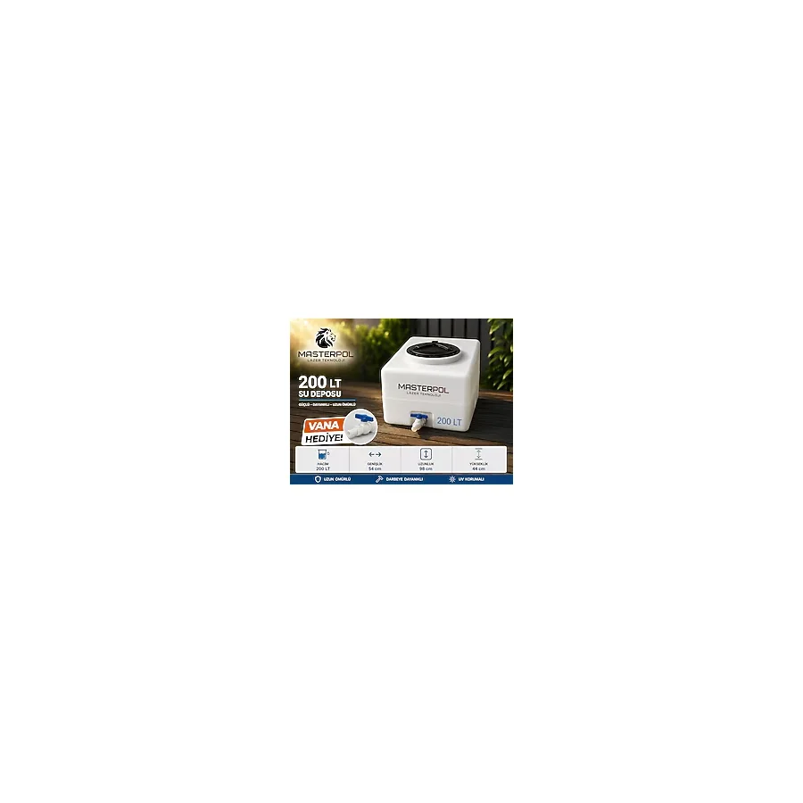 Promaster 200 Lt Kare Su Deposu Vana Hediye Tankı Bidonu Karavan