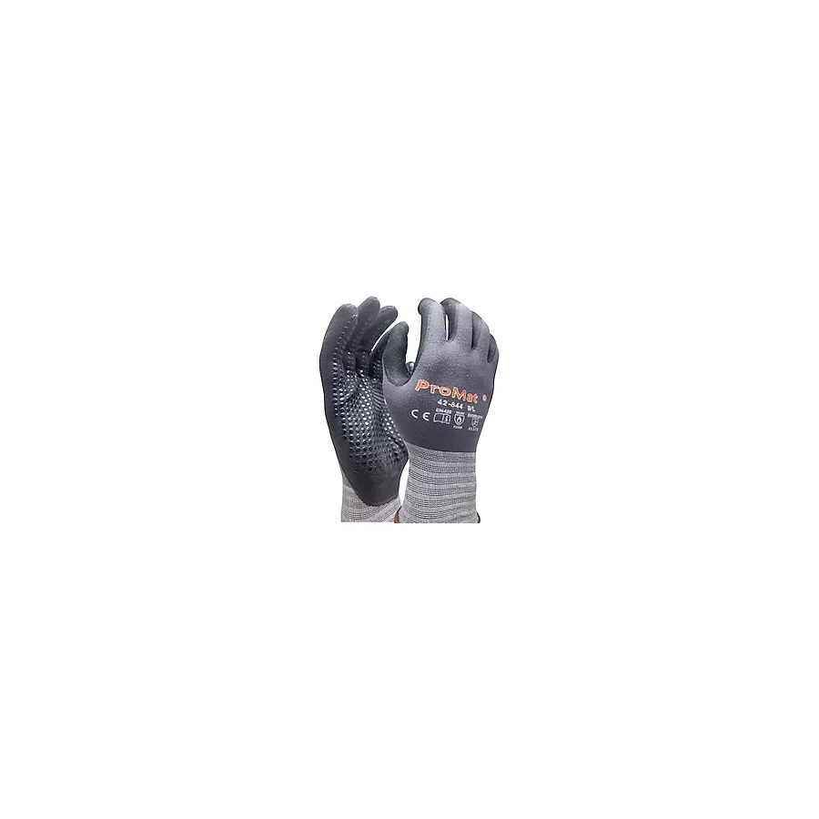 ProMat 42-844 İnce Nitril Köpük İş Eldiveni - Dikişsiz, Hava Geçirgen, Dot Kaplama ile Üstün Tutuş - Otomotiv, Mekanik Montaj, İnşaat, Bahçe - 7/8/9/10 Beden - 5 Çift (8 Beden)