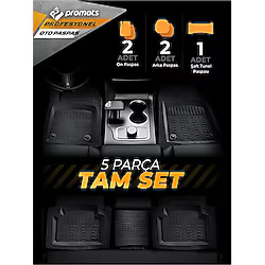 PROMATS Fiat Egea UYUMLU 4-D OTO PASPAS ( PROFESYONEL SİYAH )