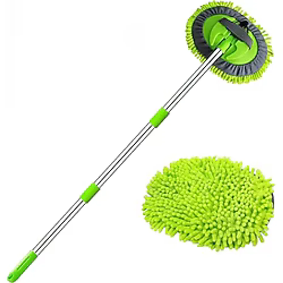 Promosyonca Mikrofiber Araba Yıkama Fırçası, Uzun Saplı Mop, Çiziksiz Temizleme Seti, Araç Temizleme Aleti Araba Yıkama Fırçası,Araba Mopu, Paspas Temizleme Aleti Uzun Saplı Yıkama (Araba Mopu)