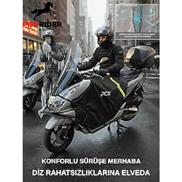 Prorider Motosiklet Premium Diz Örtüsü Honda Pcx Uyumlu Su Ve Rüzgar Geçirmez Kışlık Koruma Siyah