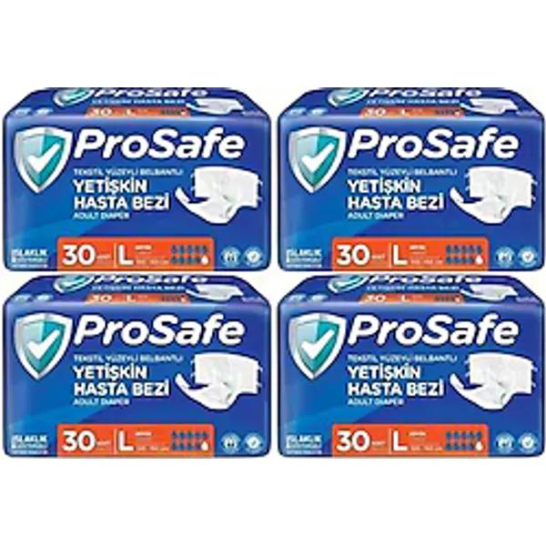 Prosafe Belbantlı Büyük Boy L 30'lu 4 Adet Hasta Bezi