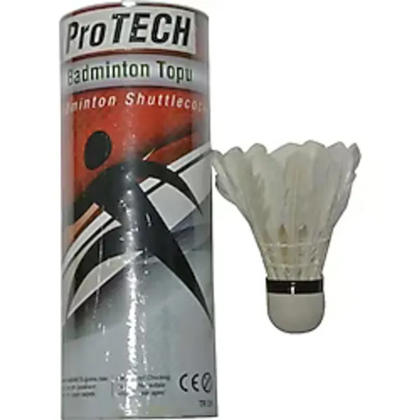 Protech Silindir Kutuda Kaz Tüyü 4'lü Beyaz Badminton Topu