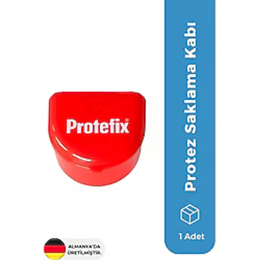 Protefix Koruyucu Protez Saklama Kabı Tekli Kullanım İçin 1 Adet Kırmızı Renk