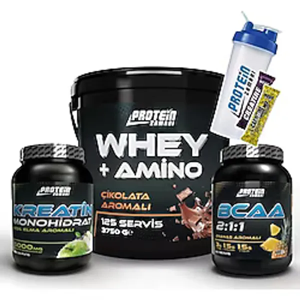 Protein Zamanı Whey Protein Tozu Çikolata 3750gr Bcaa Kreatin Monohidrat Paketi