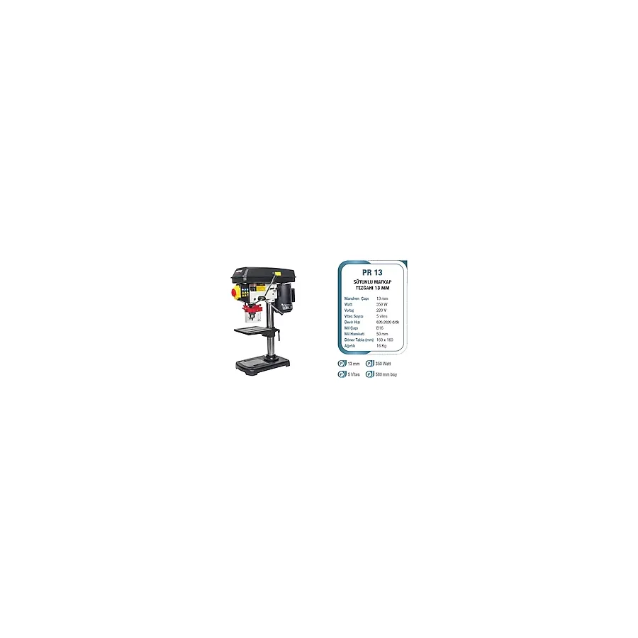 Proter Pr 13 13 mm 350W 5 Vites Sütunlu Matkap Tezgahı