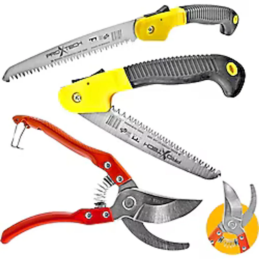 Proxtech Katlanabilir Emniyetli Cep Bahçe Budama Testeresi 180 mm dal Budama Makası 2li Set