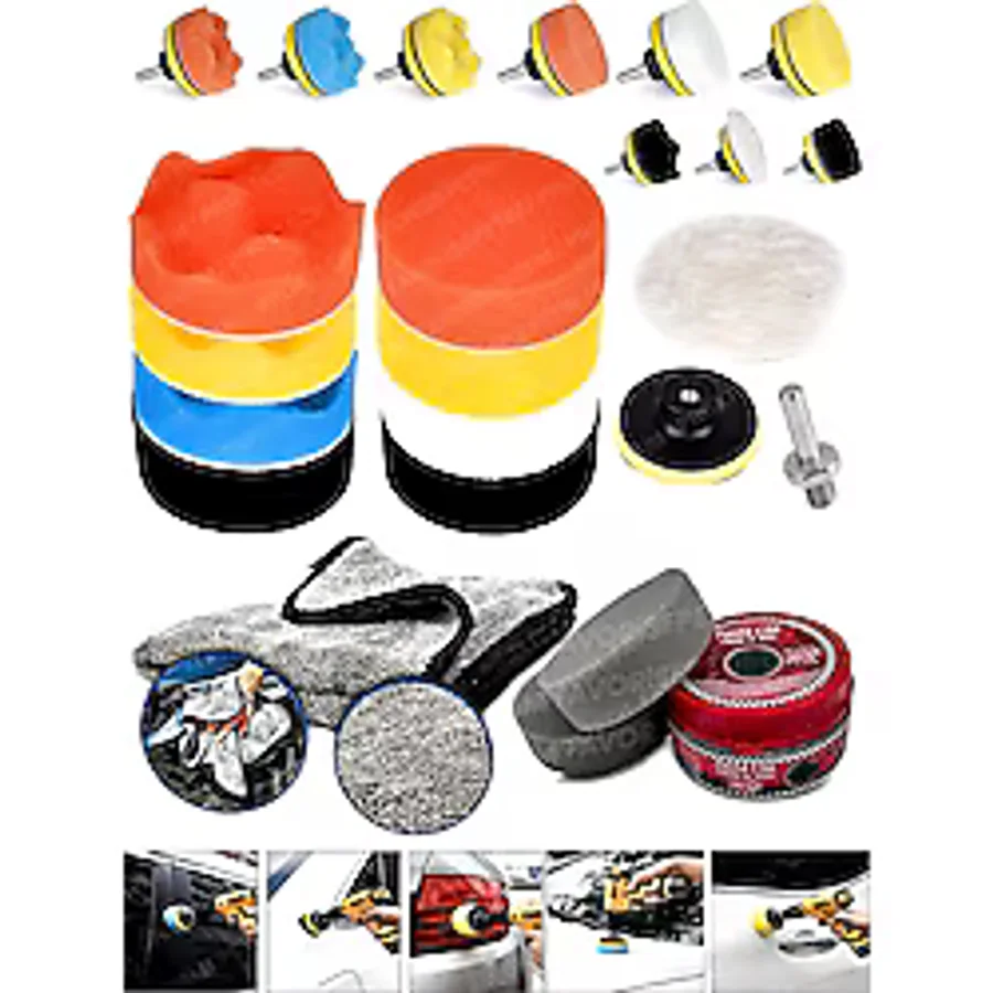 PROXTECH Pro15pcs 115mm Pasta Cila Polisaj Süngeri,fırça Mikrofiberbez,pastacila Sünger Matkap Parlatma Seti