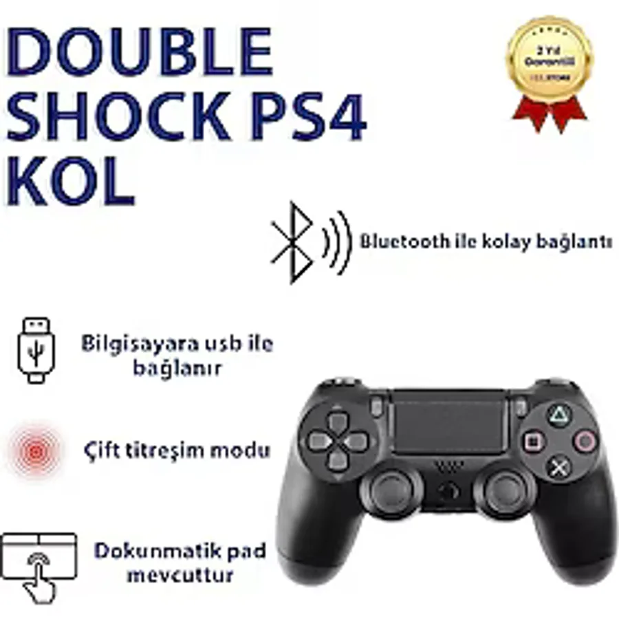 PS4 Doubleshock Uyumlu Kablosuz Analog Oyun Kolu PS4