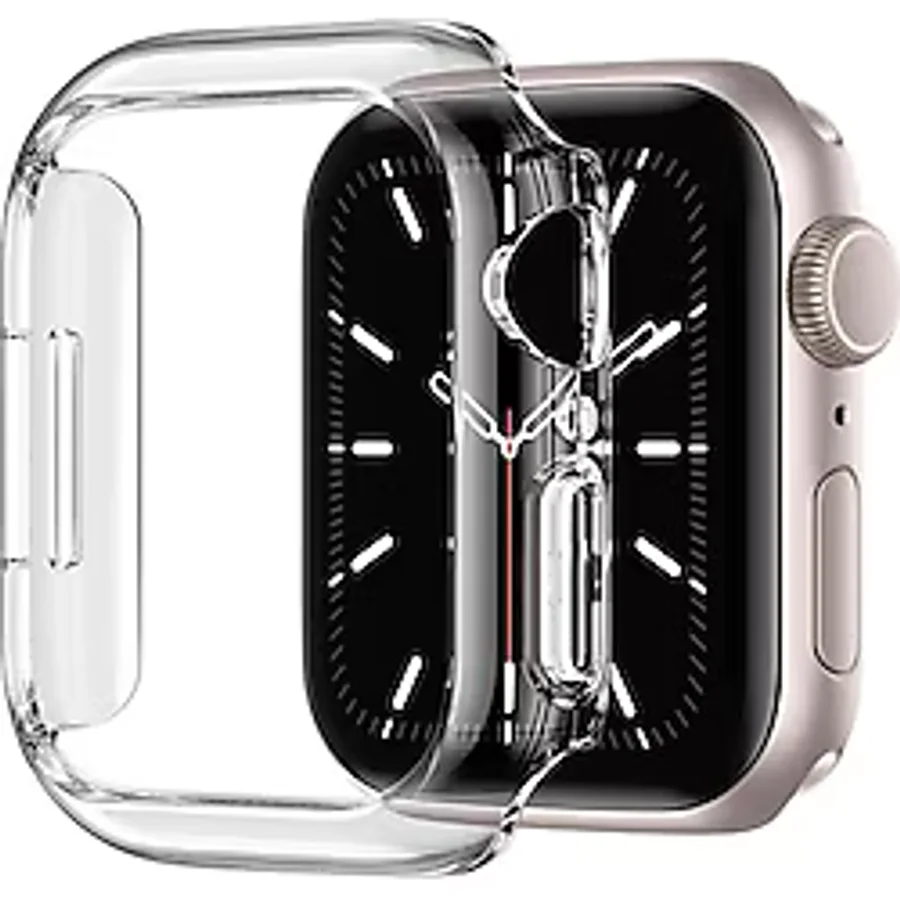 PSGT Apple Watch Seri 10-11 Uyumlu 46 Mm Seffaf Silikon 360 Tam Koruma Yumuşak Ekran Koruyucu