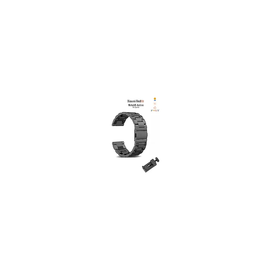 PSGT Redmi Watch 5 Active Ve Watch Gt3 Pro Titanyum 46mm Uyumlu Bakla Metal Kordon Kayış