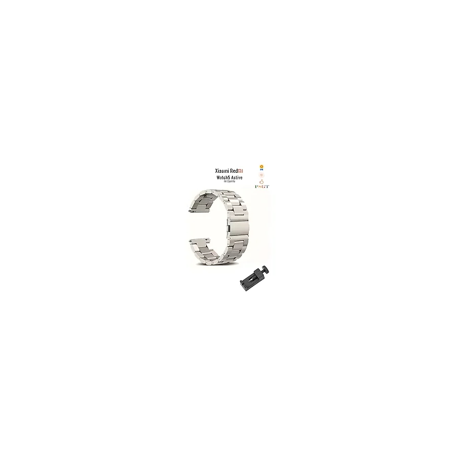 PSGT Xiaomi Redmi Watch 5 Active Ve Huawei Watch Gt3 Pro Titanyum 46mm Uyumlu Bakla Metal Kordon Kayış