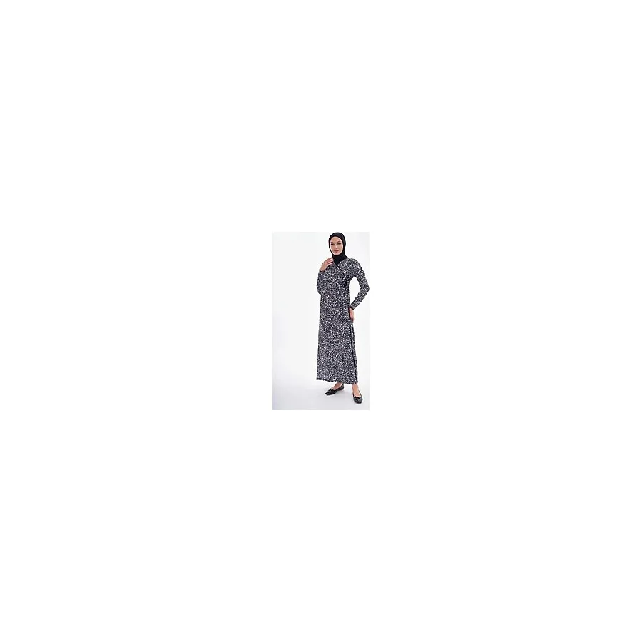 Puantiyeli Yandan Bağlamalı Namaz Elbisesi - Gül Kurusu - XL