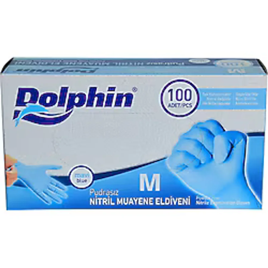 Pudrasız Mavi Nitril Eldiven Orta Boy (M) 100 Lü Paket - OEM458-9946