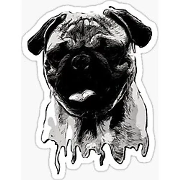 Pug Irkı Cinsi Köpek Sticker Araba Oto Yapıştırması 17CM A7