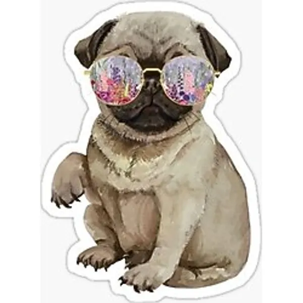 Pug Irkı Cinsi Köpek Sticker Araba Oto Yapıştırması 17CM F4