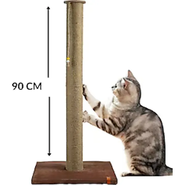 Pugalo 90 cm Catnipli Büyük Kedi Tırmalama Tahtası - Kahverengi