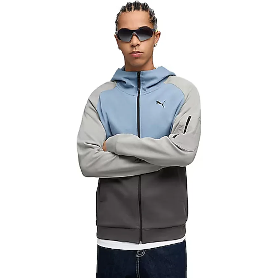 Puma Tech 688045-34 Gri-Mavi Erkek Eşofman Üstü