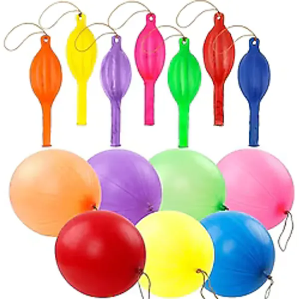 Punch Balon 100 Adet Zıpzıp Lastikli Balon Karışık Renk İpli Balon