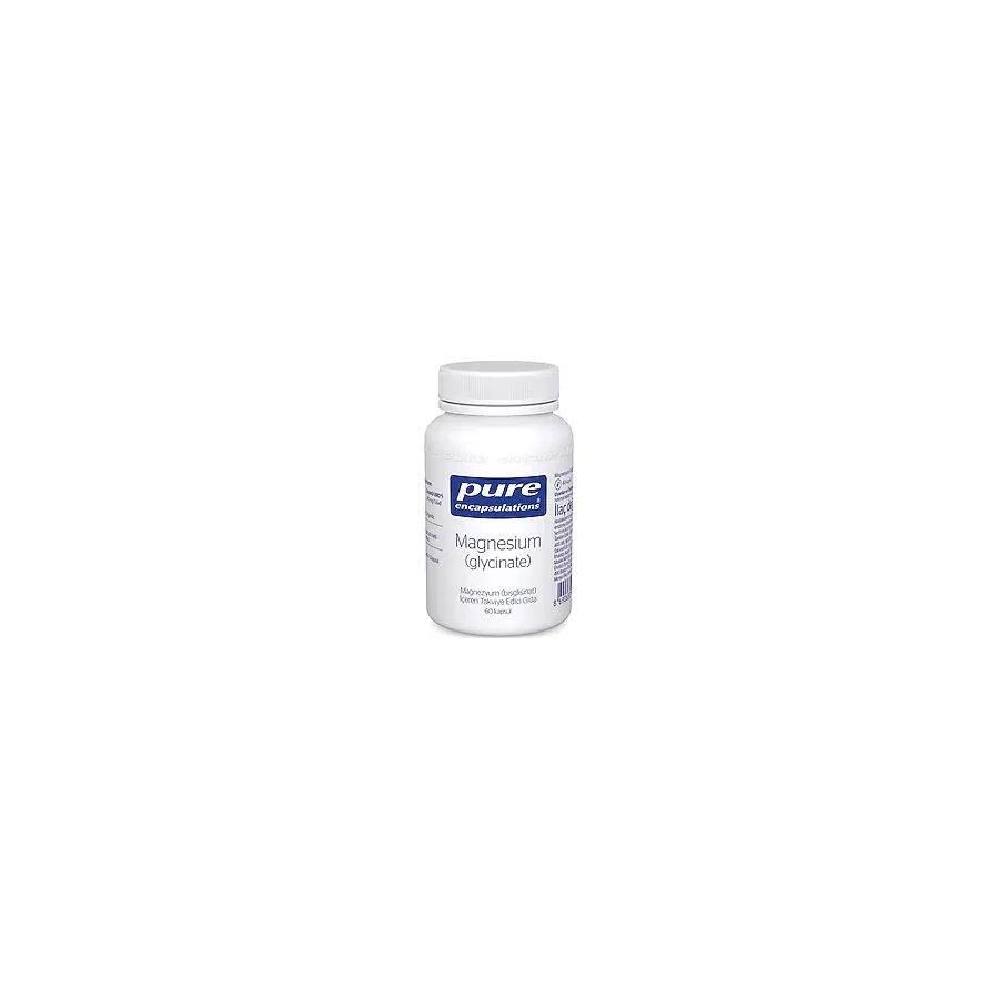 Pure Encapsulations Magnesium Glycinate (Magnezyum Glisinat) Takviyesi 60 Kapsül - Dezenfektan Hediyeli (%72 Alkol)