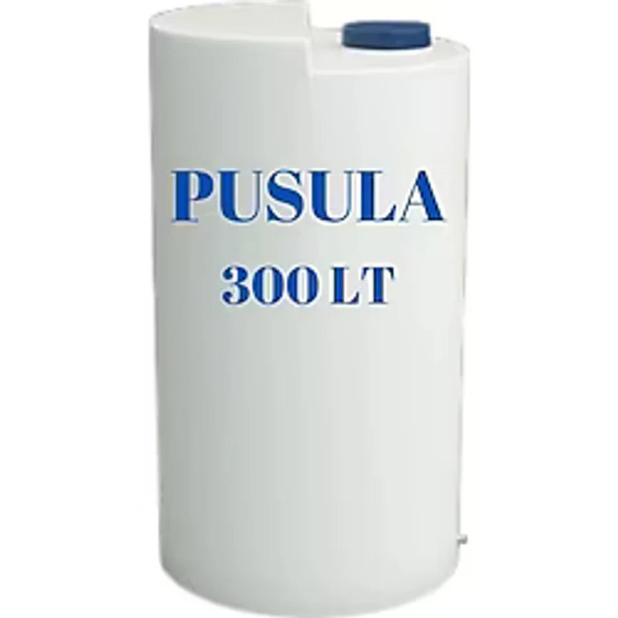 Pusula Su Depoları Polietilen 300 LT Mavi Dikey Su Deposu / Vanal