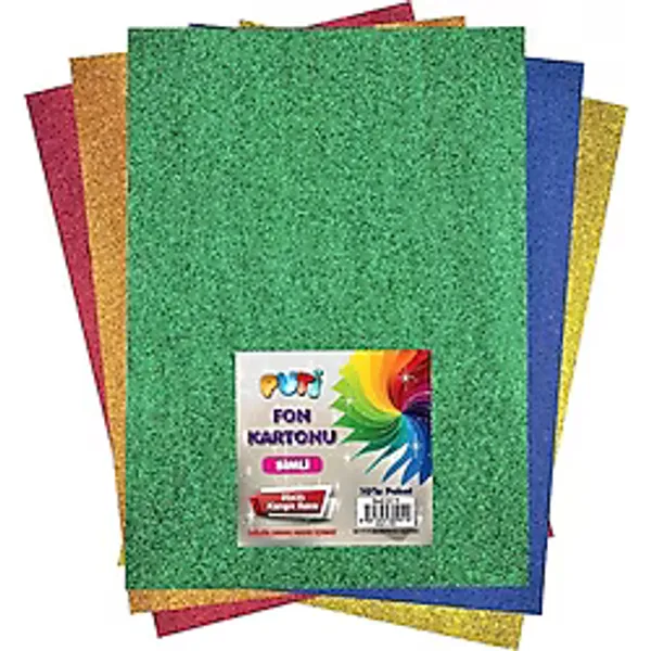 Puti Simli Fon Kartonu 25X35 Cm 10 Lu Karışık Renkli Set ile Yaratıcı Projeler İçin