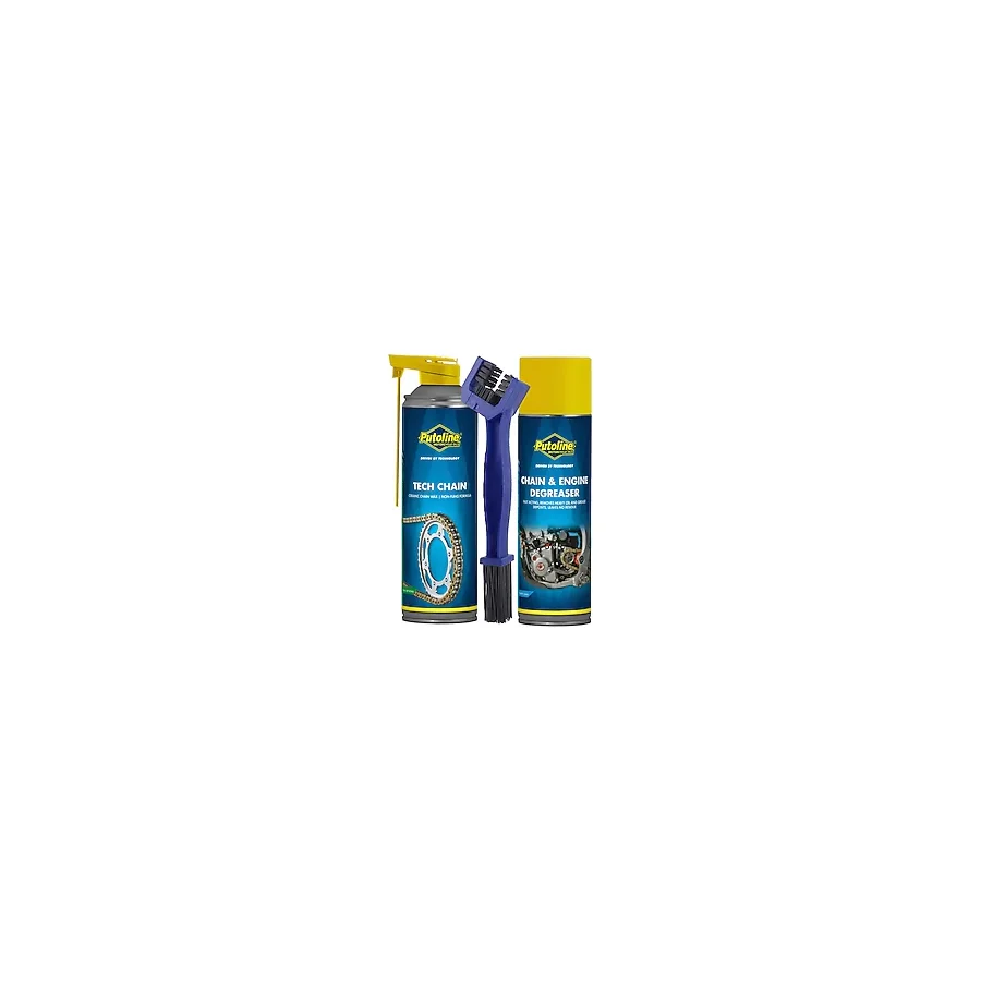 Putoline Zincir Bakım Seti - 500 ML Tech Chain & Chain Engine & Temizleme Fırçası