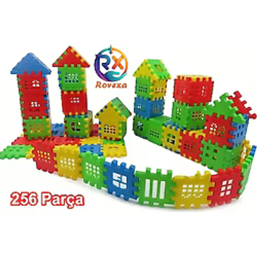 Puzzle City 3D Yapı ve Tasarım Blokları Parça Eğitici Oyuncak Puzzle Blok Set Eğlenceli Oyuncak 256 Parça