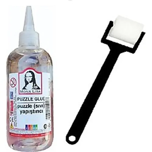 Puzzle Yapıştırıcı 250 ml 1 Adet ve Silindir Sünger Fırça 1 Adet Monalisa Pazıl Yapıştırıcısı