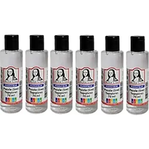 Puzzle Yapıştırıcı 70 ml (6 Adet) - Sıvı Yapıştırma Ve Koruyucu Parlak Cila Seti, Çoklu Paket Hobi Malzemesi