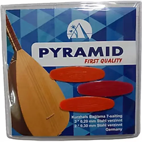 Pyramid First Qualıty Alman Uzun Sap Profosyonel Düzey Bağlama Saz Takım Tel 0.20 + 3 Adet Mızrap