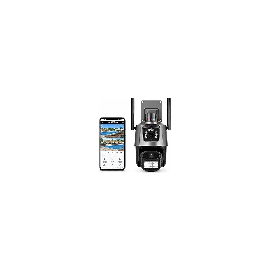 Qasul Ip Kamera 4mp Sabit 4mp Hareketli Sensör Siren Dış Ortam Speed Dome Akıllı Kamera 8x Zoom - Siyah