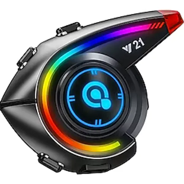 Qasul Rgb Işık Efektli Intercom Bluetooth Motosiklet Kask Kulaklığı Intercom Kulaklık