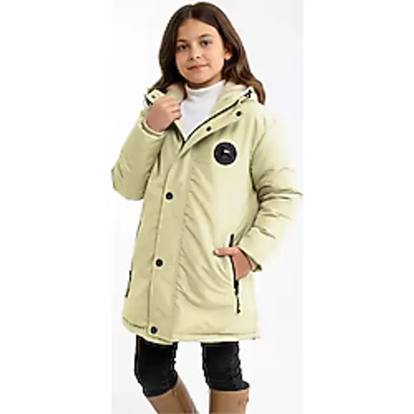 QAWWA Kız Çocuk Kışlık Parka Mont Sıcak Tutan Dolgu İçi Kürklü Su İtici ve Rüzgar Geçirmez Kapüşonlu Parka