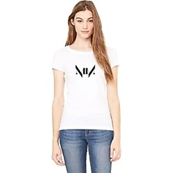 Qivi Marilyn Manson Soluk Imparator Müzik Albümü Baskılı Beyaz Kadın Örme Tshirt, Beyaz, XL