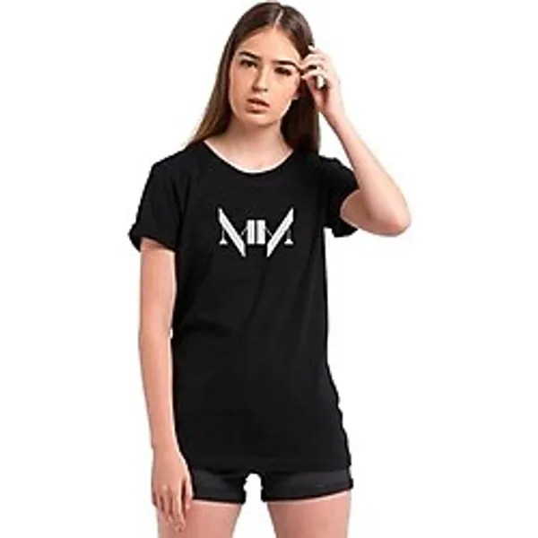 Qivi Marilyn Manson Soluk Imparator Müzik Albümü Baskılı Siyah Kadın Örme Tshirt, Siyah, M