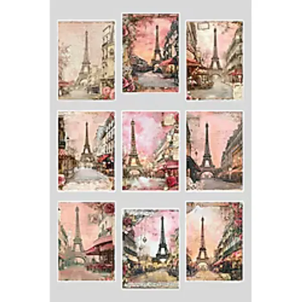 Qoeuyl Boutique Paris Eyfel No:2 Temalı 9'lu Kartpostal