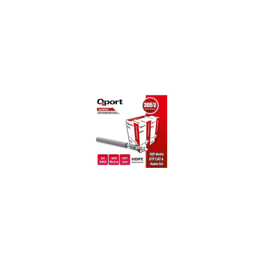 Qport Q-CAT6Y UPT 305 m CAT6 Network Kablosu