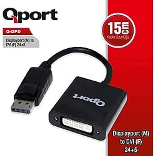 Qport Q-DPD DisplayPort to DVI Dönüştürücü