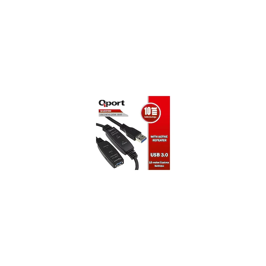 Qport Q-UZ3100 10 m USB 3.0 Uzatma Kablosu