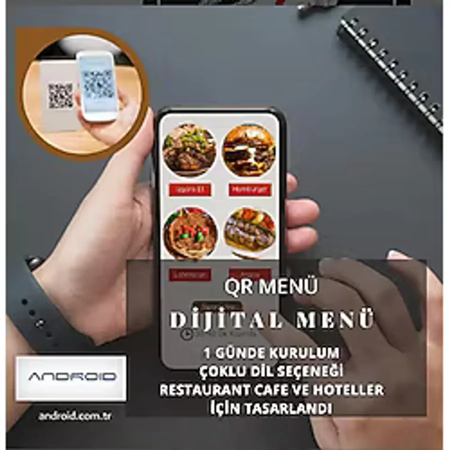 Qr Dijital Menü Türkçe İngilizce Restoran Kafe ve Hoteller için Menü Yazılımı