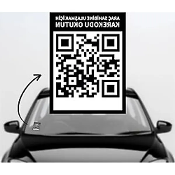 QR Kodlu Akıllı Araç Etiketi - İçten Yapıştırmalı Cam Etiket
