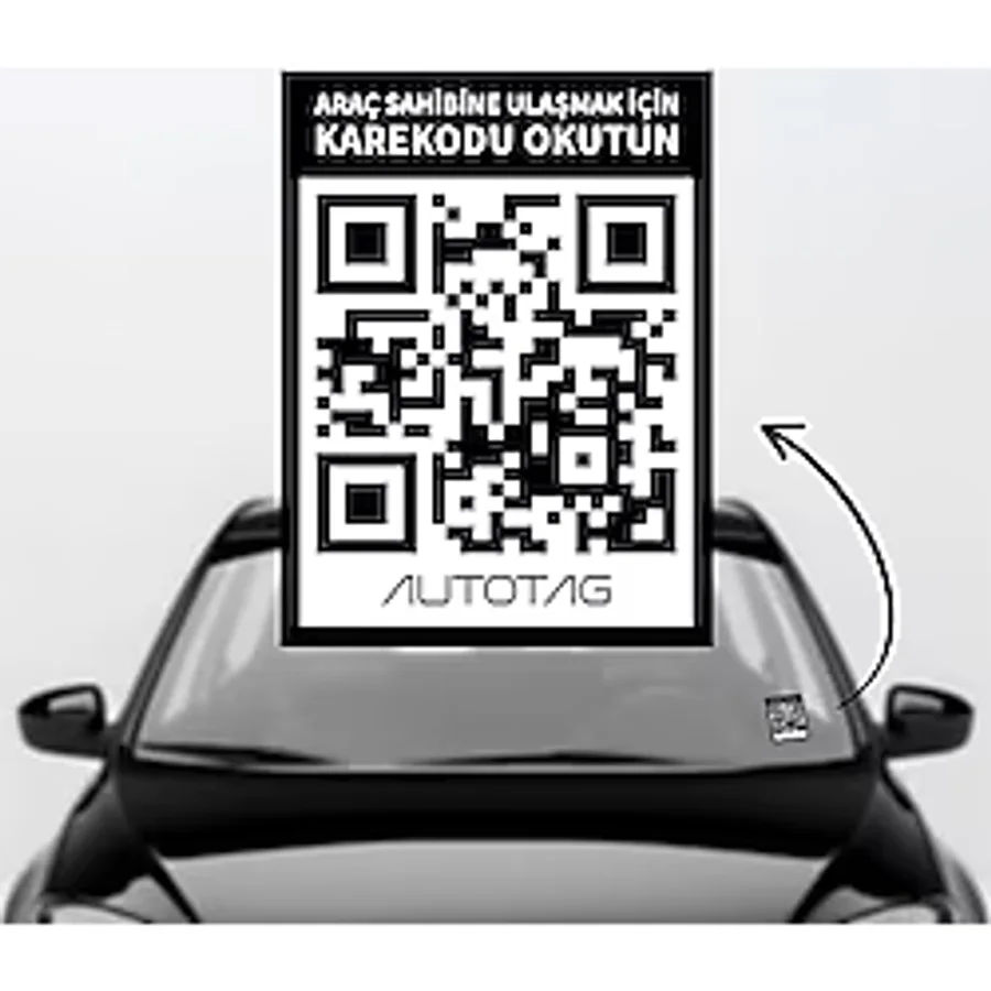 Qr Kodlu Akıllı Araç Etiketi - Karekod Numaratör - Içten Yapıştırmalı Cam Etiket