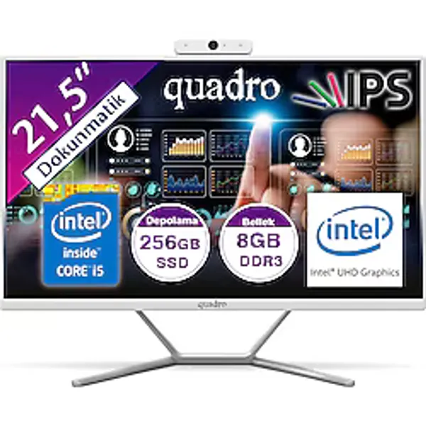 QUADRO STARK TOUCH H8122 T45825 i5-4590S 8GB 256GB SSD Dokunmatik 21.5'' DOS All in One PC