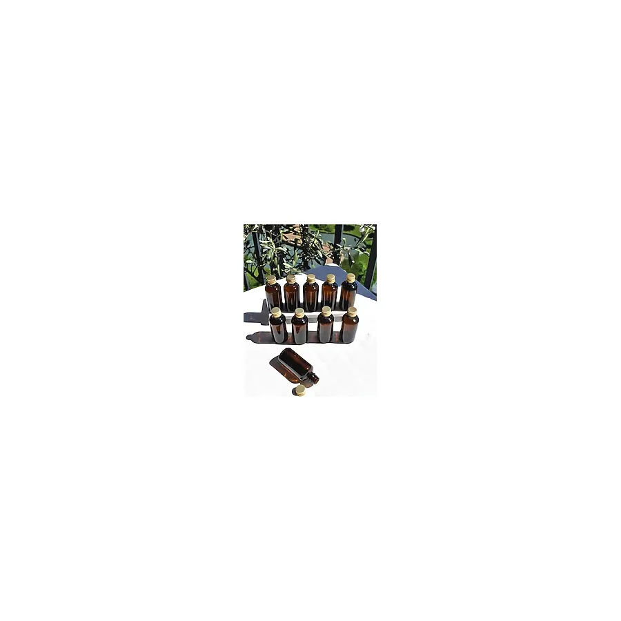 Qualitev 10 Adet 50 ml Amber Cam Şişe Gold Metal Kapaklı Boş Şişe Söz Nişan Hediyelik