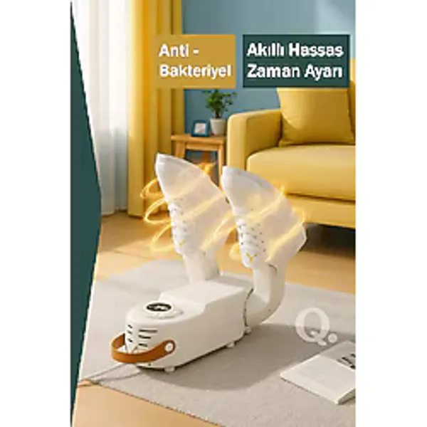 Quantis Yeni Nesil Anti-bakteriyel Hassas Zaman Ayarlı - Portatif Tasarım Ayakkabı Kurutucu Ve Koku Giderici