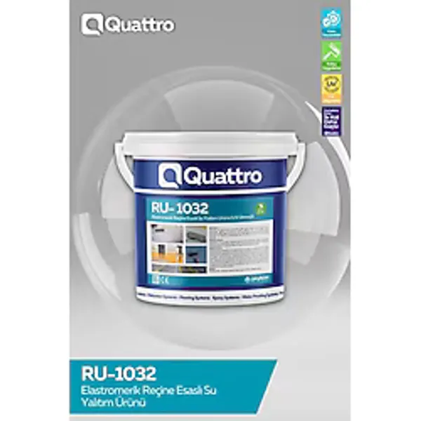 Quattro RU-1032 Elastromerik Reçine Esaslı Su Yalıtım Malzemesi - 5 KG - Gri