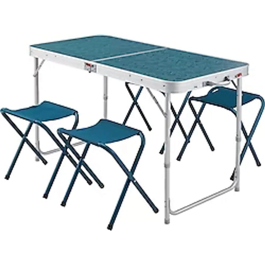 Quechua 120x60 cm 4 Kişilik Alüminyum Kamp Masa Sandalye Takımı