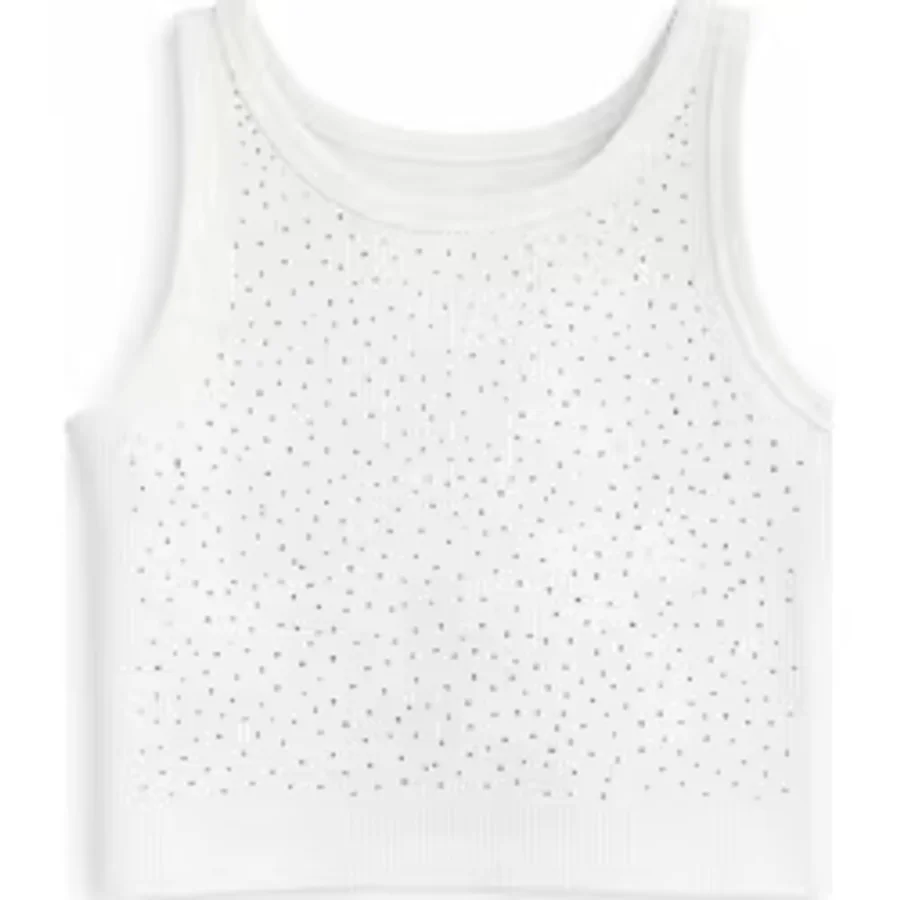 Queen Kids Kız Çocuk Likralı Taşlı Body Beyaz - 12 - 13 Yaş